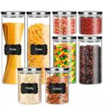 JOMARIA Vorratsgläser mit Deckel 8er Set, Vorratsgläser Vorratsdosen Glas mit Deckel Vorratsglas mit Deckel Luftdicht Stapelbare Aufbewahrungsgläser