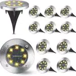 Joomer 12 Stück Solar Bodenleuchten Aussen, Solarleuchten für Garten Außen mit 8 LEDs
