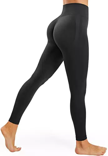 JOYSPELS Sport Leggings Damen Scrunch Butt, Sporthose Damen Lang Blickdicht Po Push Up Seamless Leggins Tights Schwarz X