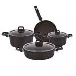 Karaca Biogranit Kochgeschirr-Set, Schwarz/Gold, 7-teilig