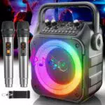 Karaoke Maschine mit 2 Karaoke Mikrofonen: Singingmate Karaoke Anlage mit 2 Mikrofonen für Erwachsene Kinder - Tragbare Bluetooth Party Karaoke Box - Mikrofon mit Lautsprecher