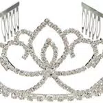 Katara 1637 - Silbernes Strass Diadem Haarspange - Hochzeit