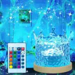 KBIBCK Ocean Lamp, Wasserwellen Lampe, Wave Lamp, 16 RGB-Farben Kronenform Wasserwellen Aurora lampe mit Fernbedienung