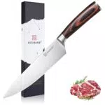 KEEMAKE Kochmesser 20cm Scharfe Küchenmesser, Profi Messer aus hochwertigem Carbon Edelstahl