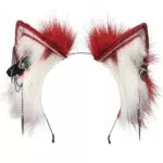 Kidukso Katze Ohren Kopfbedeckung Tier Ohren Kopfschmuck Metall Punk Stirnband Coole Katzenohren Haarband Halloween Cosplay Kopfbedeckung Anime Requisiten für Erwachsene Frauen Männer