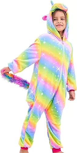Kinder Einhorn Schlafstrampler Strampelanzug Mädchen Bequeme Pyjamas Jungen weichen Schlafanzug Geschenke Tier Kostüm Schlafoveralls