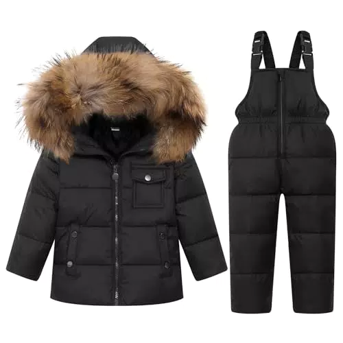 Kinder Winter Puffer Jacke und Schneehose 2-teiliges Schneeanzug Skisuit Set