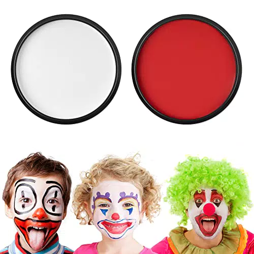 Kinderschminke Set, GIBOT Karnevalsschminke, Halloween Cosplay Make-up Weiß+ Rot Gesicht Körperfarbe
