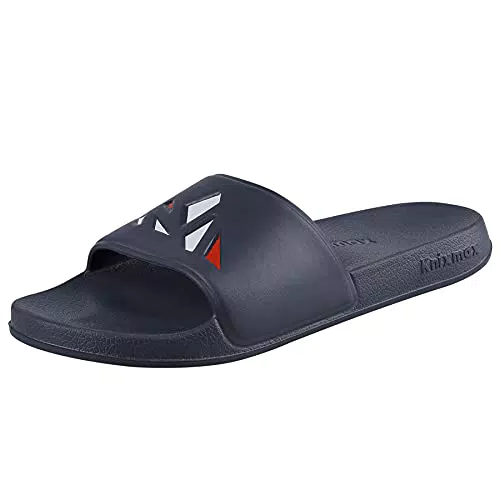 Knixmax Herren Damen Dusch- & Badeschuhe Offene Sandalen Leicht Anti-Rutsch Shower Hausschuhe Strand Aqua Schuhe Unisex-Erwachsene Slip-on Marineblau