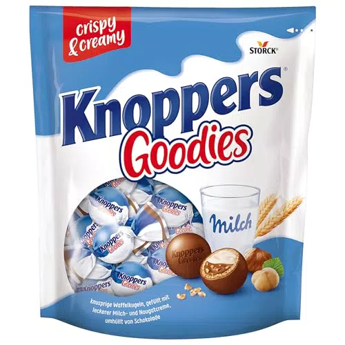 Knoppers Goodies Knusper Minis knusprige Waffelkugeln gefüllt mit Haselnussstücken