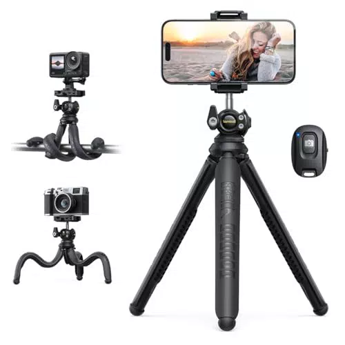Lamicall Handy Stativ, Mini Stativ Halter - Flexible Handy Halterung Stativ für Smartphone & Kamera
