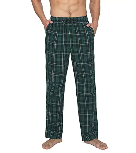 LAPASA Herren Schlafanzughose Karierte Pyjamahose Relaxhose Freizeithose M38