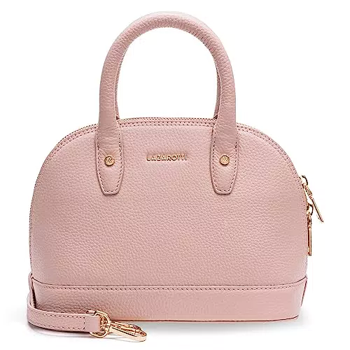 Lazarotti Bologna Leder Handtasche Damen, mit Henkel & abnehmbaren Tragegurt