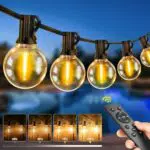 LED Lichterkette Außen Strom mit Fernbedienung, 20M - 65FT G40 Glühbirnen Dimmbar Outdoor Lichterkette