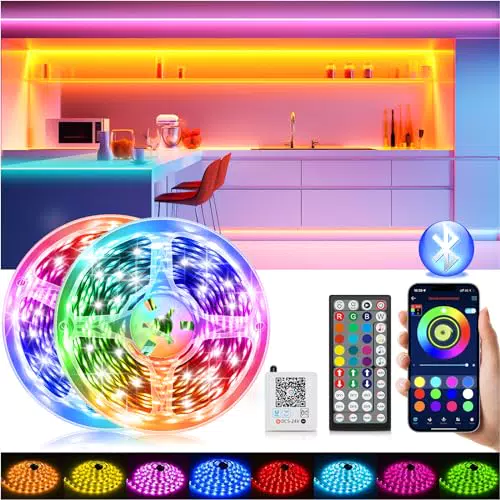 LED Strip LED Streifen 15m mit Fernbedienung&App&Musik Sync