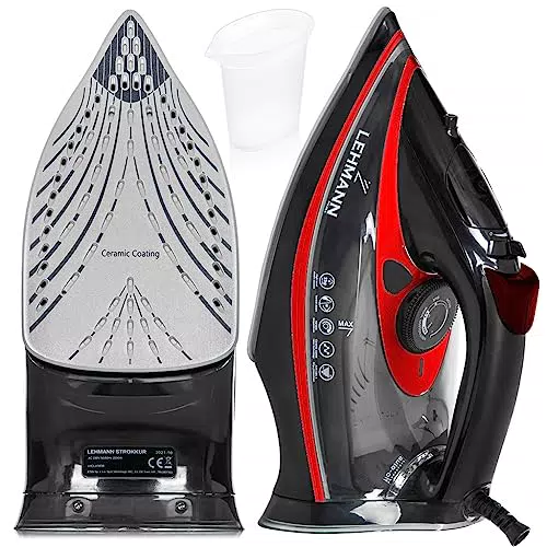 Lehmann Bügeleisen Dampfbügeleisen Keramikfuß 3000W Calc-Clean-Funktion 9in1