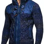 Leif Nelson Strickjacke Herren mit Kapuze & Reißverschluss - Strick Sweatjacke Männer Cardigan für Winter