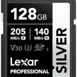 Lexar Silver SD Karte 128GB, UHS-I SDXC Card 205 MB/s Read Speed