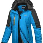 Libin Winterjacke Damen Warm Gefüttert Skijacke Outdoorjacke Damen Wasserdicht Atmungsaktiv Wanderjacke Übergangsjacke Reitjacke mit Abnehmbarer Kapuze und Reißverschlusstaschen Schwarz
