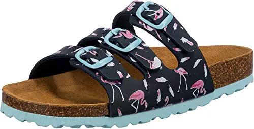 Lico Bioline Flaminco Damen Hausschuh, Marine/ Pink