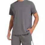 Litherday Jogginganzug Herren Trainingsanzug Activewear Sport Set Sommer Kurzarm Sportbekleidung Shirt mit Sporthose Kurz A-Dunkelgrau