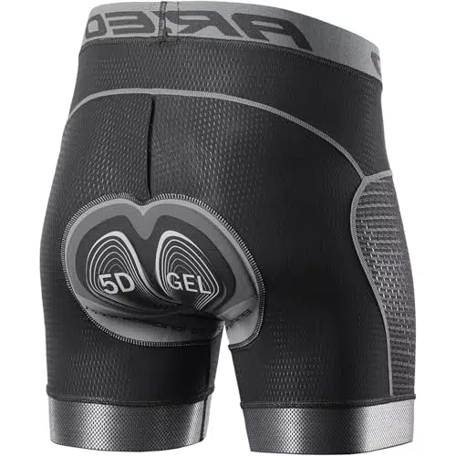 Lixada Radlerhose Herren mit Sitzpolster 5D Gepolsterte Fahrradhose kurz Atmungsaktive Elastizität Schnelltrocknende Stoßfeste Herren Fahrrad Hosen Radhose