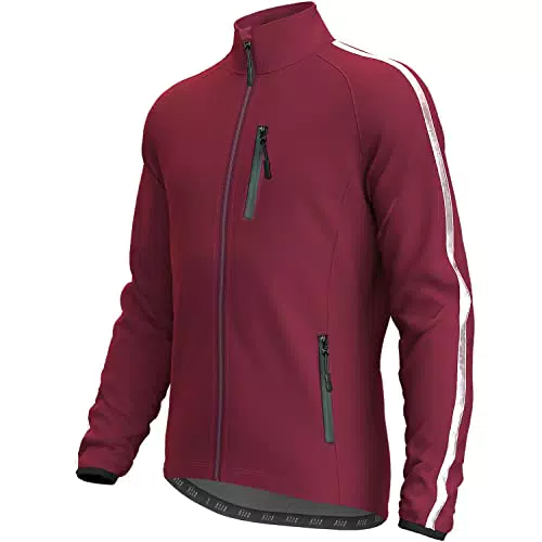 Lo.gas Herren Fahrradjacke Winter Fahrradbekleidung Herren Fahrrad Jacke Thermo Radjacke Winddichte Atmungsaktiv Laufjacke Fleece Radsport-Jacken für Herren