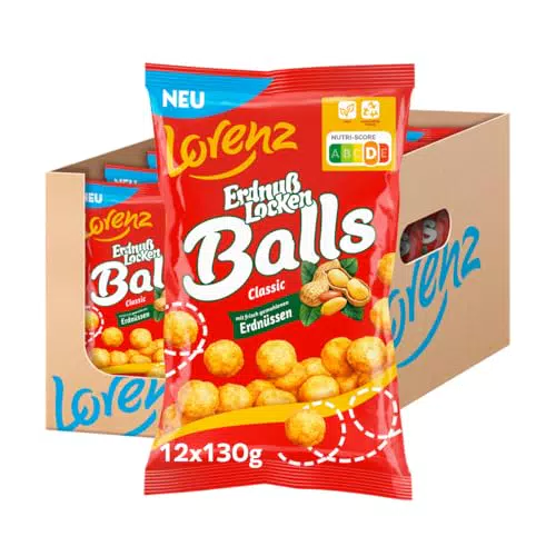 Lorenz Snack World ErdnußLocken Balls, 12er Pack