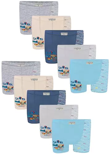 LOREZA 10 Pack Jungen Boxershorts aus Baumwolle Unterhosen