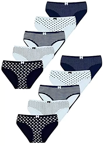 LOREZA 10 Pack Mädchen Baumwolle Slips Verschiedene Motive