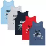 LOREZA 5 Pack Jungen Unterhemden aus Baumwolle Tank Top