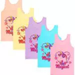 LOREZA 5 Stück Mädchen Baumwolle Unterhemden Tank Top - 152-158 - M-13