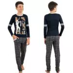 LOREZA Jungen Pyjama Baumwolle Set Zweiteiliger Schlafanzug