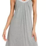 Lovasy Damen Nachthemd Spaghettiträger Ärmellos Chemise Träger Nachtkleid Sexy Lose Spitze Babydoll Damen Negligee