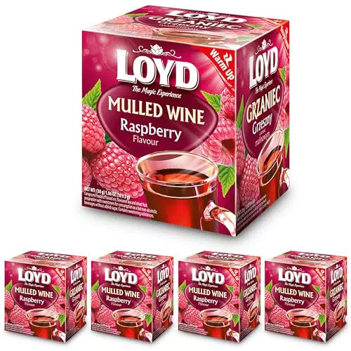 LOYD Glühtee Himbeere 4 x 10 Pyramidenbeutel, 4er Pack - Aromatischer Glühweingewürztee mit Fruchtiger Himbeere & Winterlichen Gewürzen - Intensiver Geschmack