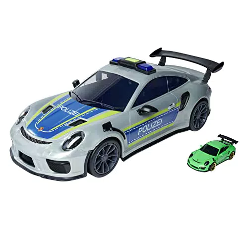 Majorette Polizeiauto Porsche 911 GT3 RS großes Spielzeugauto mit Platz im Inneren für 11 weitere Autos