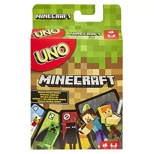 Mattel Games UNO Minecraft Edition - Kartenspiel mit Charakteren aus Minecraft und einer besonderen Creeper-Karte