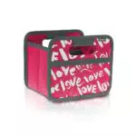 meori Faltbox Mini in Pink mit Motiv Love Kleine Klappbox mit Griffen Geschenkidee und Allzweck Aufbewahrungslösung - A100314 - 16