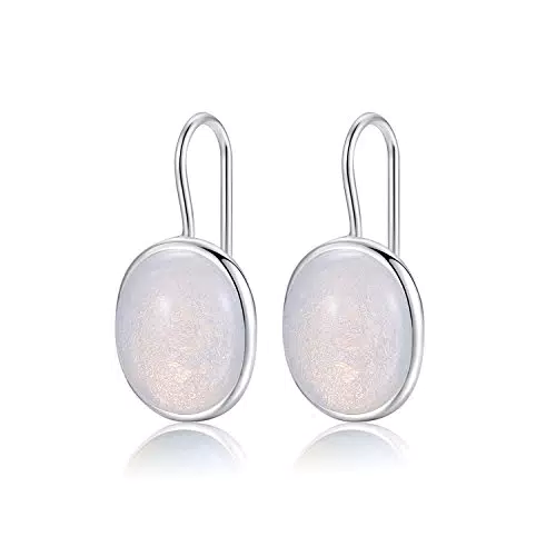 MetJakt 925 Silber Hängeohrringe für Damen mit Echtem Naturstein und Kristallen Bunt Glitzer Farbwechselnde Edelstein Ohrringe Damenschmuck