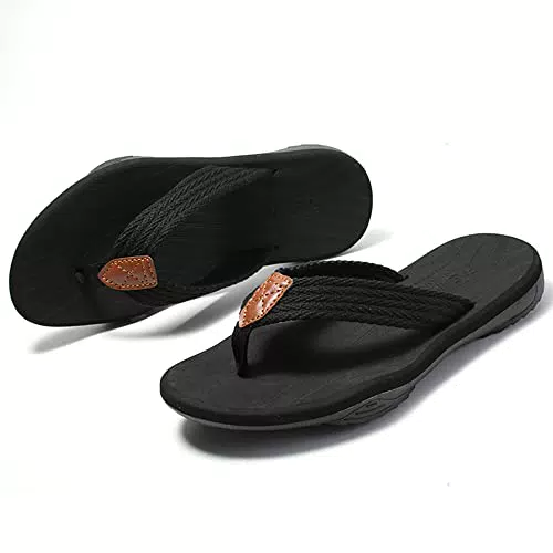 MGGMOKAY Herren Flip Flops Sandalen Bequeme Fußgewölbestütze Lässige Strandrutschen Schuhe