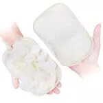 mikimini Badehandschuh für Damen, 1 Stück, Luffa-Schwamm & Peeling-Pad 2-in-1