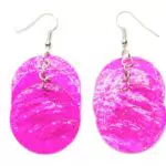 Miniblings Perlmutt Ohrringe Hänger Dangle Muschel rosa pink Boho Hippie - Handmade Modeschmuck I Ohrhänger Ohrschmuck versilbert