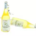 Miniblings Weinflaschen Ohrringe Wein Hänger Weinohrringe Lys Genaisserie Lilie gelb - Handmade Modeschmuck I Ohrhänger Ohrschmuck versilbert