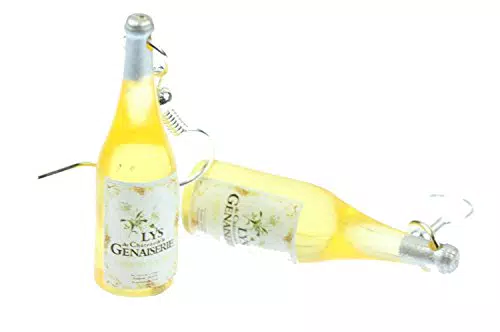Miniblings Weinflaschen Ohrringe Wein Hänger Weinohrringe Lys Genaisserie Lilie gelb - Handmade Modeschmuck I Ohrhänger Ohrschmuck versilbert
