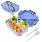 MININUSI Lunchbox mit Fächern, Frühstücksbox mit 3 Fächern
