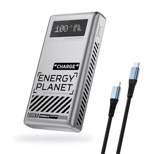 MOVE SPEED Laptop Powerbank 145W, 25000mAh Tragbares Ladegerät