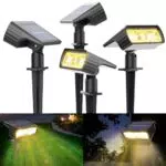Moxled Solarlampen für Außen Garten, 3000K Warmweiß Solar Strahler 4 Stück