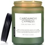 M&SENSE Kardamom &Zypresse Duftkerzen im Glas 2-Baumwolldocht 550g Sojawachskerze 110 Std. Brenndauer saubere ungiftige Kerze Herbstduftkerze für die Wohnungseinrichtung CardamomCypress