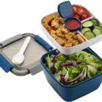 MUJUZE Lunchbox mit unterteilung fächern, Salatbox to go Erwachsene/Kinder