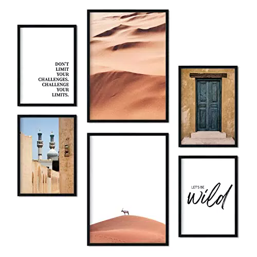Nacnic Set 6 Marokko Wüste Plakate - Wandbild Kunstdruck Deko Posters & Prints - Inneneinrichtung im Kunstgalerie - A3 und A4 - ungerahmt